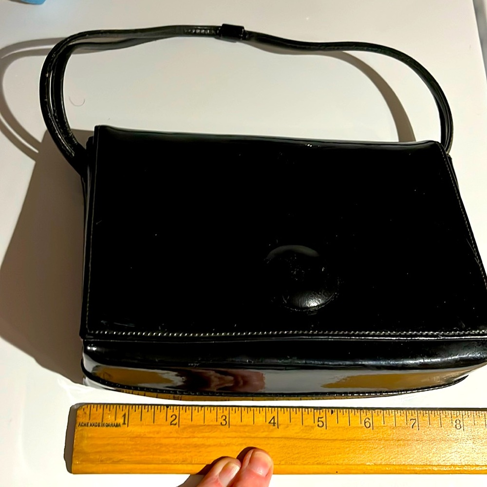 Vintage patent leather Canadian handbag 8”x5”
